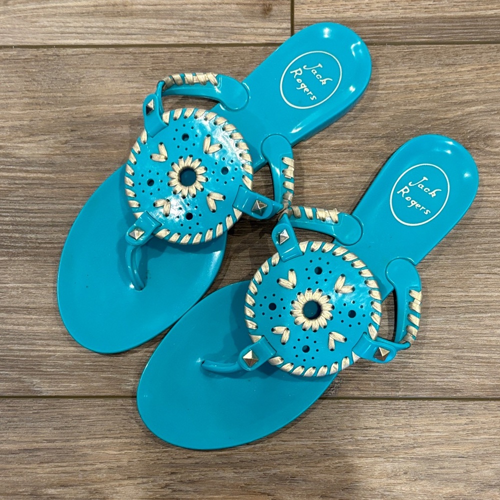 Jack Rogers Aqua Blue Jelly Sandals